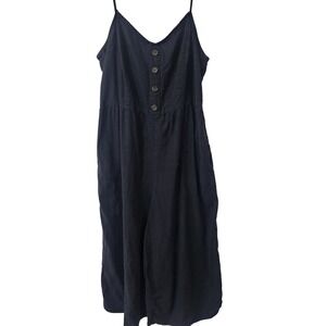 Y2K Boho wide leg jumper linen blend J for Justify Soft Black Jumpsuit